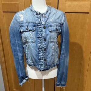 Frayed Light Blue Denim Jacket